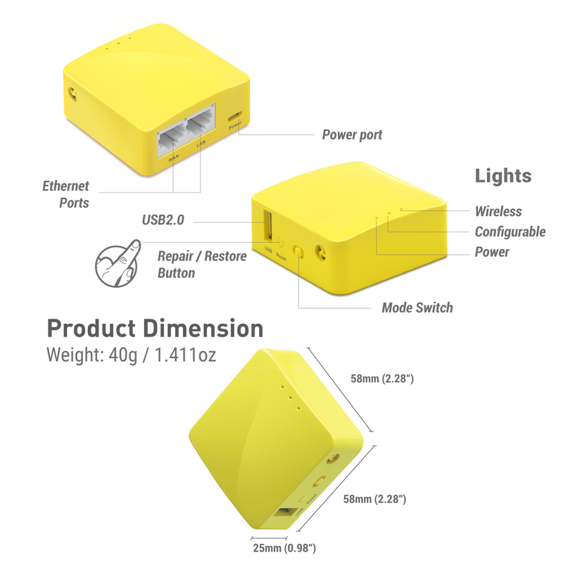 GL-MT300N Mango Mini-WiFi-VPN Router