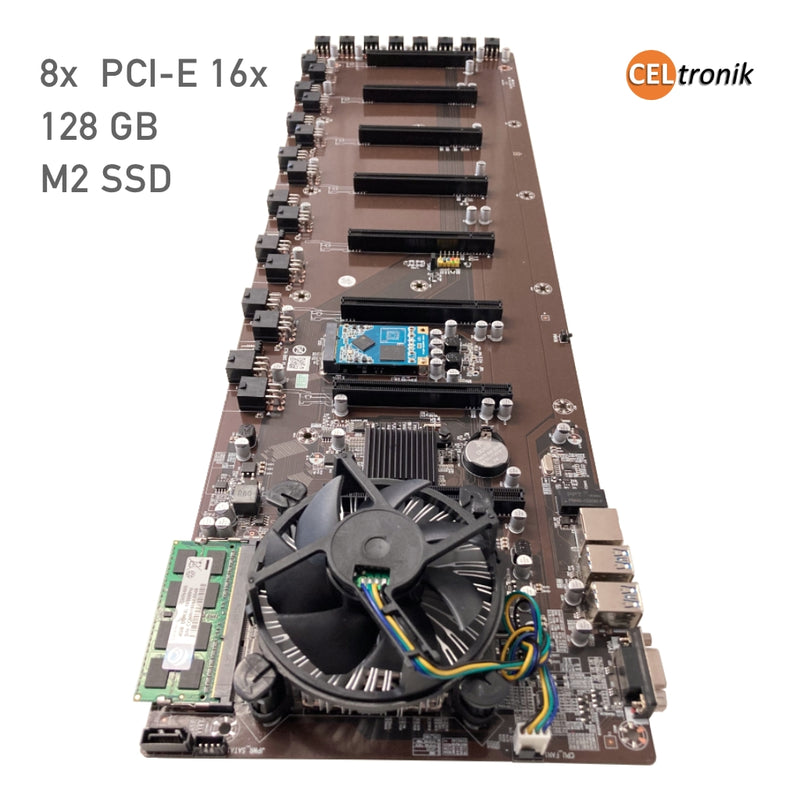 Riserless GPU-Mining Board mit 8x PCI-E 16x