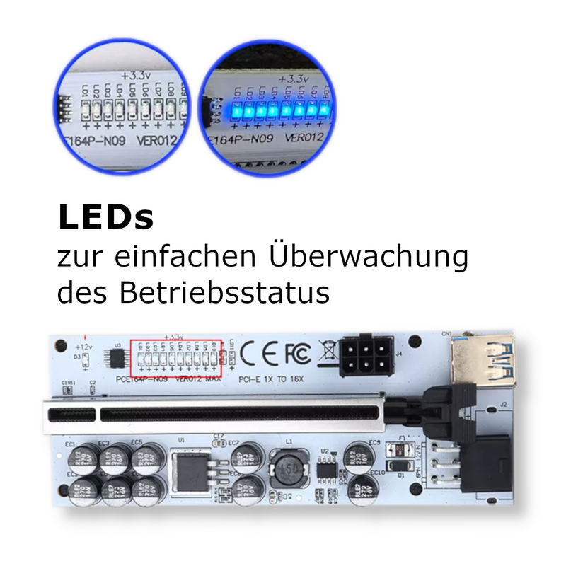 PCI-E GPU-Riser 1x auf 16x USB 3.0 VER012 MAX