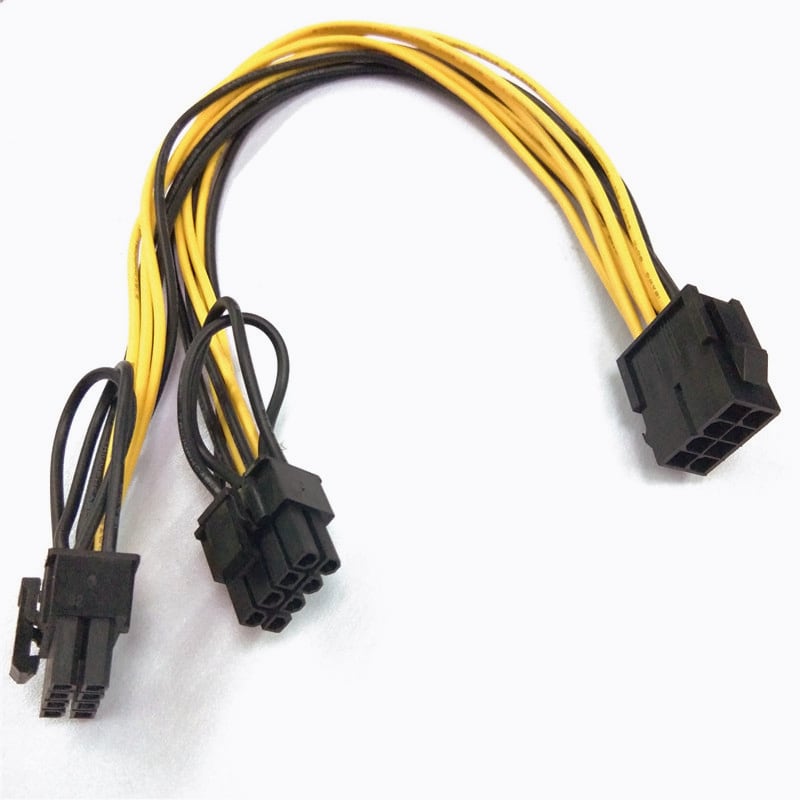 PCI-E 8-Pin to (2x) 6+2-Pin Y-Connector 30cm