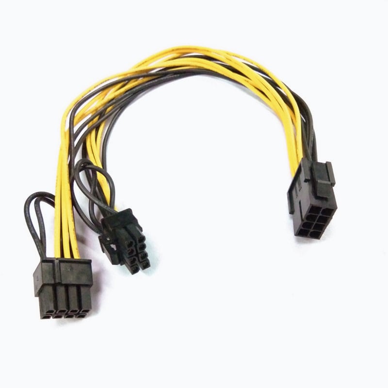 PCI-E 8-Pin to (2x) 6+2-Pin Y-Connector 30cm